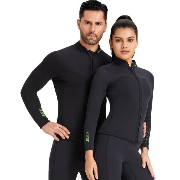 ウェットスーツ レディース3mm 長袖 ジャケット フロントジッパー 水陸