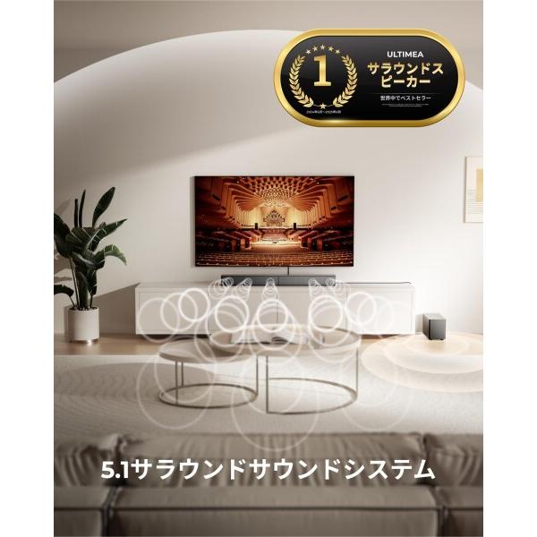 ULTIMEA 5.1ch サウンドバー サブウーファー付き Dolby Atmos/eARC対応