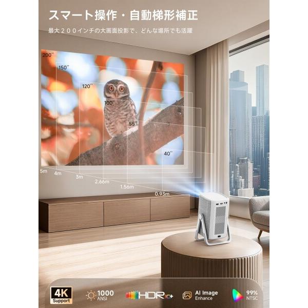 iSinbox プロジェクター 家庭用 小型 Netflix公式アプリ内蔵 4K対応