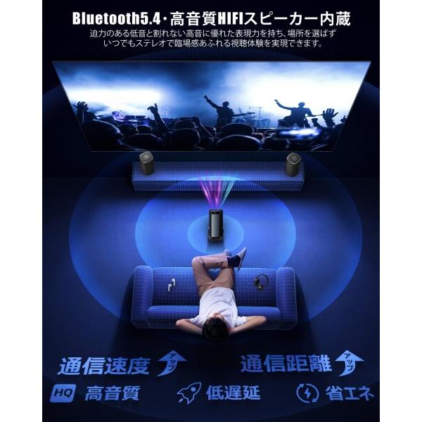 Glorlummi プロジェクター 家庭用 小型 高輝度 リアル1080P 天井投影