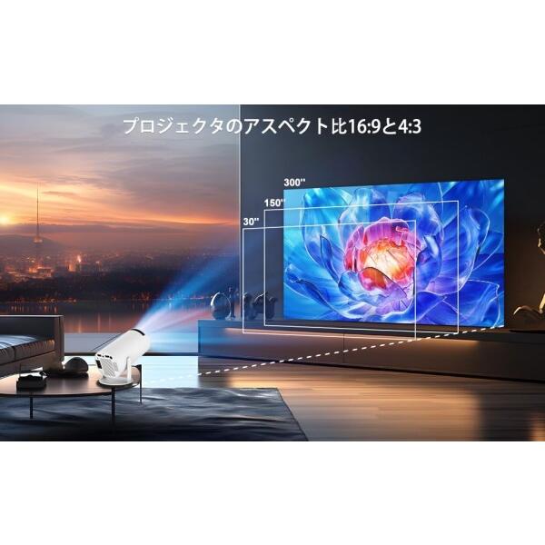 プロジェクター 18000ルーメン Android 13.0搭載 270度回転 4K対応