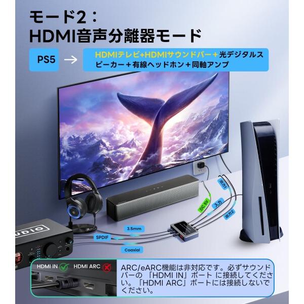 avedio links HDMI 分配器 1入力2出力 HDCP2.2解除 4K@60Hz 音声分離