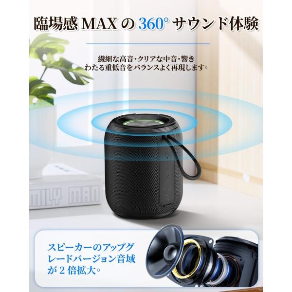 ZKBBA Bluetooth スピーカー 重低音強化 HIFI音質 長続航 IPX7防水
