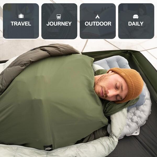 Naturehike アウトドアキャンプ用寝袋用のインナーシーツ モダール生地 一人用 80&times;210cm 軽量