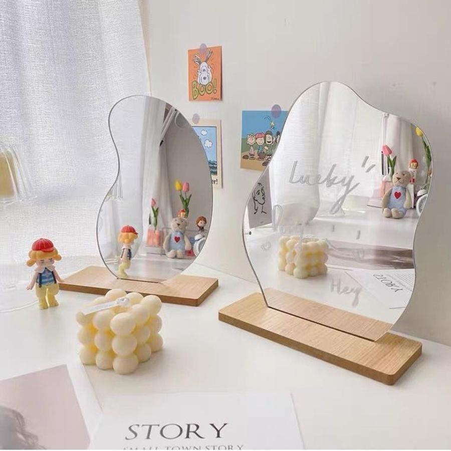 ウェーブミラー 卓上ミラー インテリア 鏡 アクリルミラー 韓国
