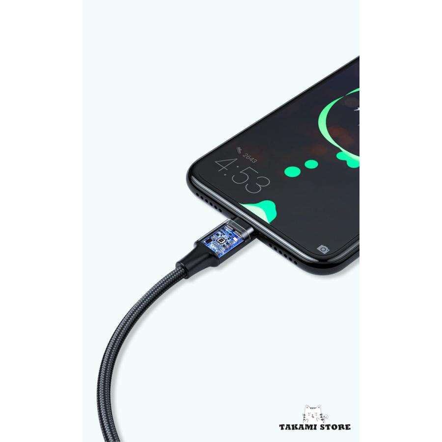 3in1 充電ケーブル ケーブル usbケーブル 充電コード iPhone ライトニングケーブル アップル  Android microusbケーブル type-cケーブル USB 急速充電 断線防止｜takami-store｜11