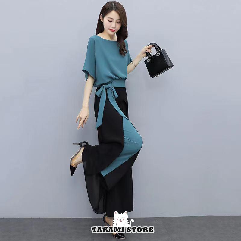 セットアップ レディース 夏 接触冷感 春 半袖 トップス ワイドパンツ