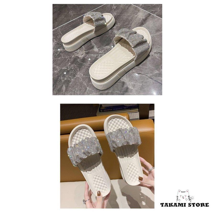 ミュール サンダル レディース 夏 厚底ヒール リボン スリッパサンダル