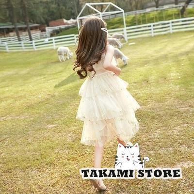 子供服 ワンピース 女の子 夏服 レース韓国半袖星柄刺繍 キッズ