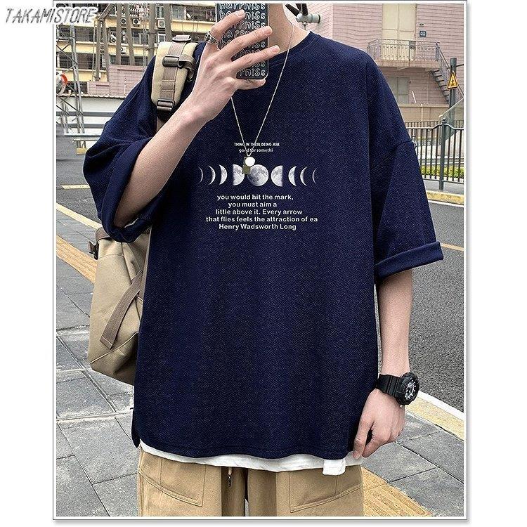 カットソー メンズ 五分袖 Tシャツ 春 夏 七分袖 半袖 パーカー vネック 大きいサイズ おしゃれ 白 黒 ホワイト ブラック アメカジ ロゴT ラグラン プリント｜takami-store｜16