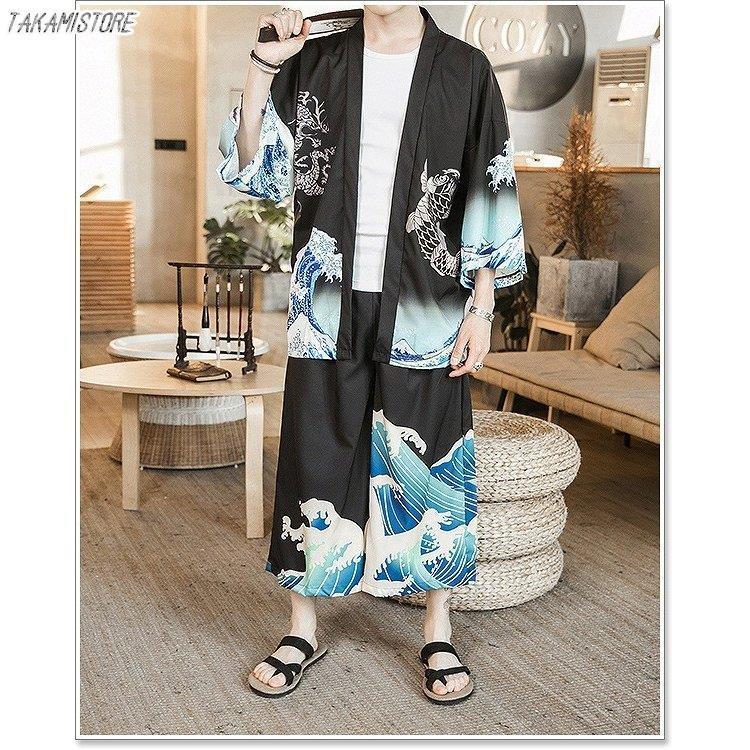 甚平 メンズ セットアップ 夏 祭り 羽織 法被 作務衣 半被 半纏 半袖