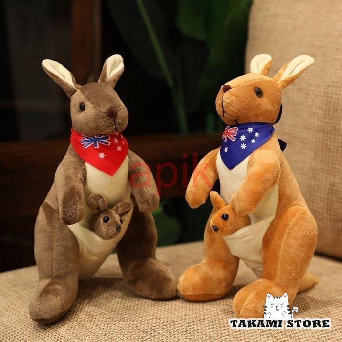 レトロ オオイケ カンガルー 親子 ぬいぐるみ 可愛い 日本製 タグ付き