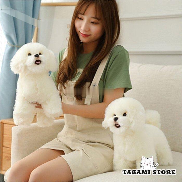 ビションフリーゼ 犬 ぬいぐるみ 動物 リアル アニマル ワンちゃん 本物 そっくり おもちゃ誕生日プレゼント 28cm