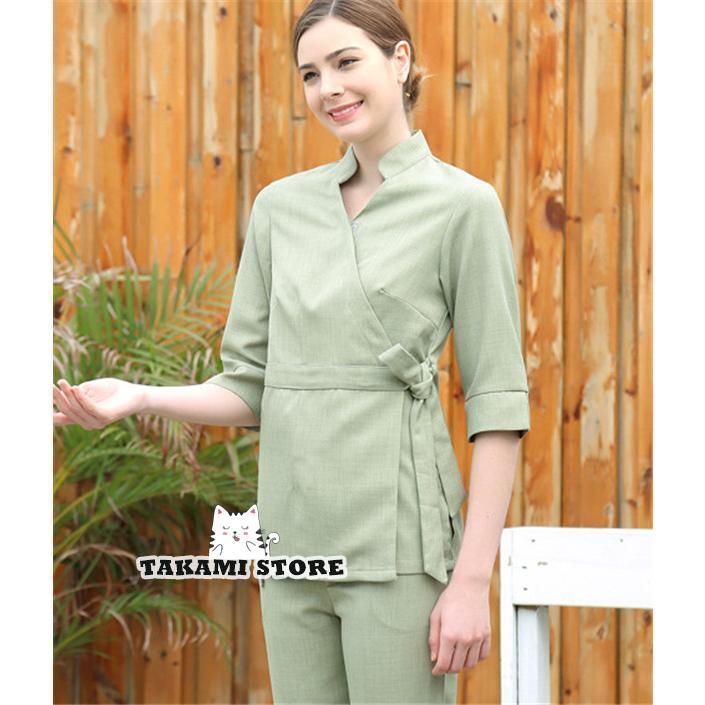 ユニフォーム エステ 制服 サロン 上下セット 通勤 マッサージ