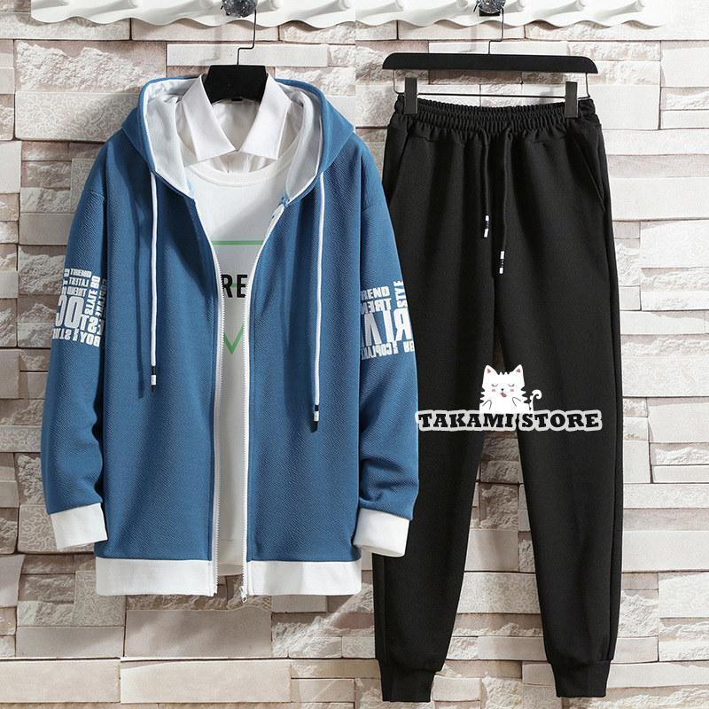 ジャージ 新作 メンズセットアップ スポーツセットアップ 2点セット 長袖 ジャージセットアップ メンズ 上下2点 長袖パーカー フード付き