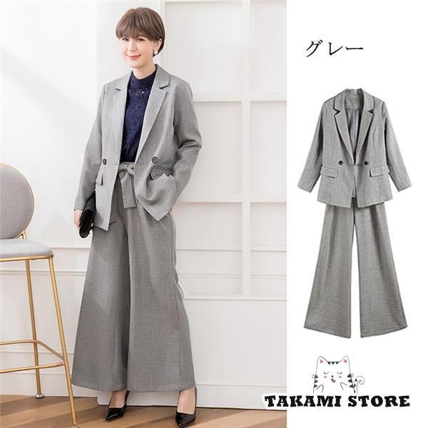 パンツスーツ ストライプセット レディース フォーマル ママ