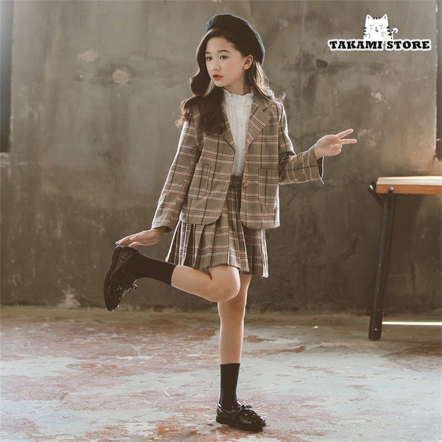 卒業式 入学式 女の子 チェック柄スカート ベージュジャケットセット150cm 卒業式 入学式 女の子 チェック柄スカート ベージュジャケットセット