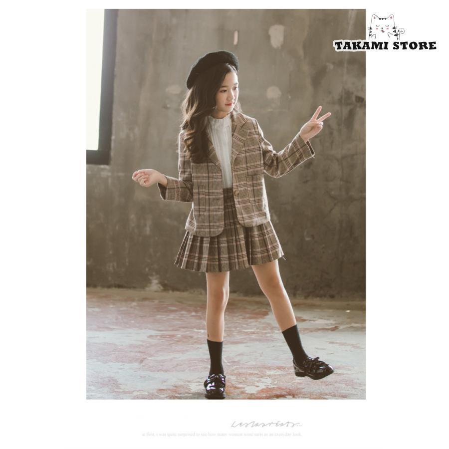 卒業式 入学式 女の子 チェック柄スカート ベージュジャケットセット150cm 卒業式 小学校 女子 スーツ 入学式 女の子 フォーマルスーツ