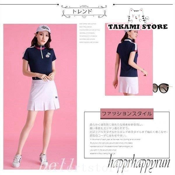 ゴルフウェアレディースワンピースジップおしゃれ着痩せ半袖ワンピース春夏肌触りいいおしゃれかわいい女性用新作新生活就職_3