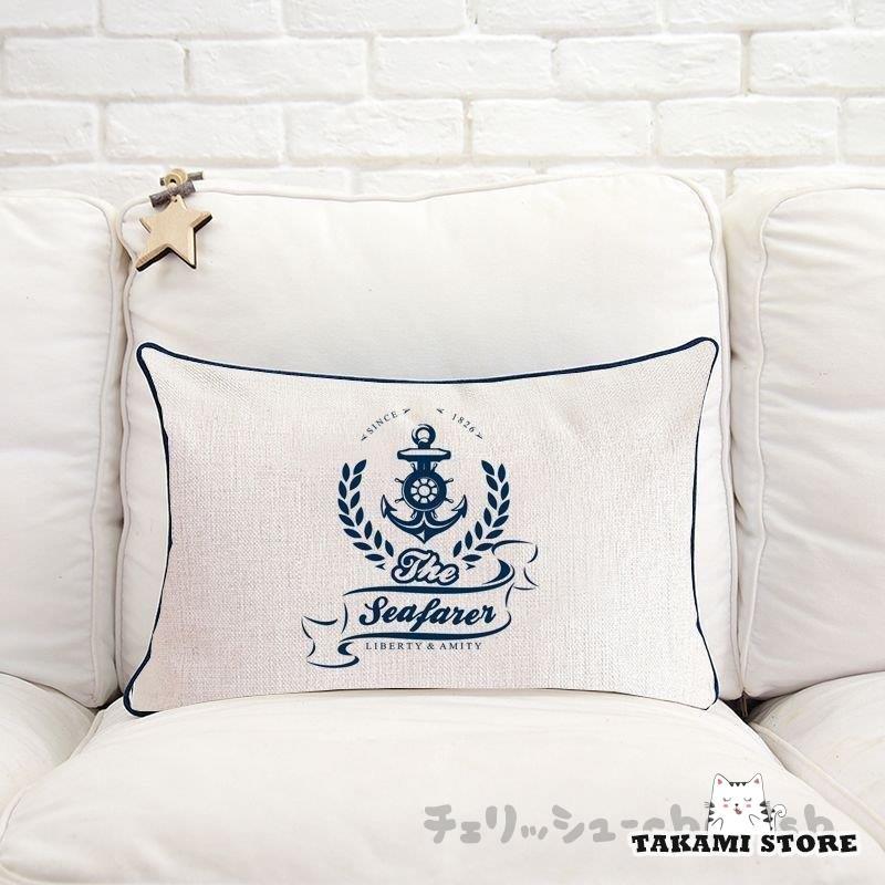 クッションカバー カバーのみ 北欧 45×45cm おしゃれ 船 いかり