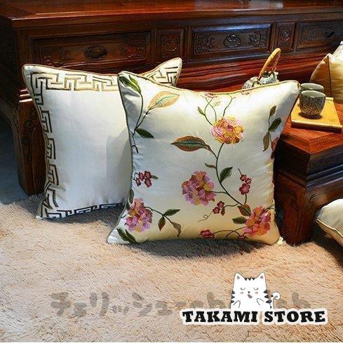 クッションカバー カバーのみ 北欧 45×45cm おしゃれ 柄 花柄 刺繍 和