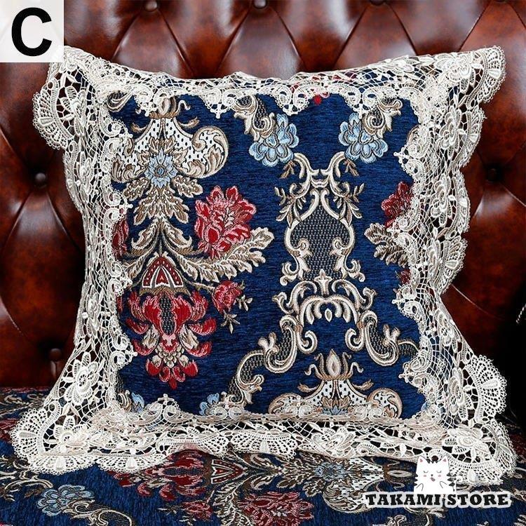 クッションカバー カバーのみ 北欧 50×50cm おしゃれ 花柄 柄 レース