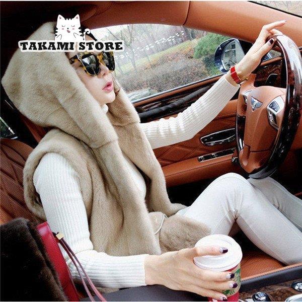 毛皮ベスト ファーベスト レディース アウター チョッキ 毛皮