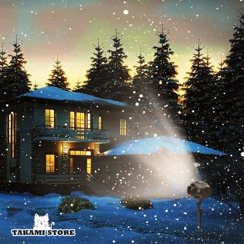 LED 雪効果スポットライト クリスマス飾りライト  ステージライト 雪落下プロジェクターランプ リモコン付き 防水 ガーデン パーティー 装飾用｜takami-store｜02