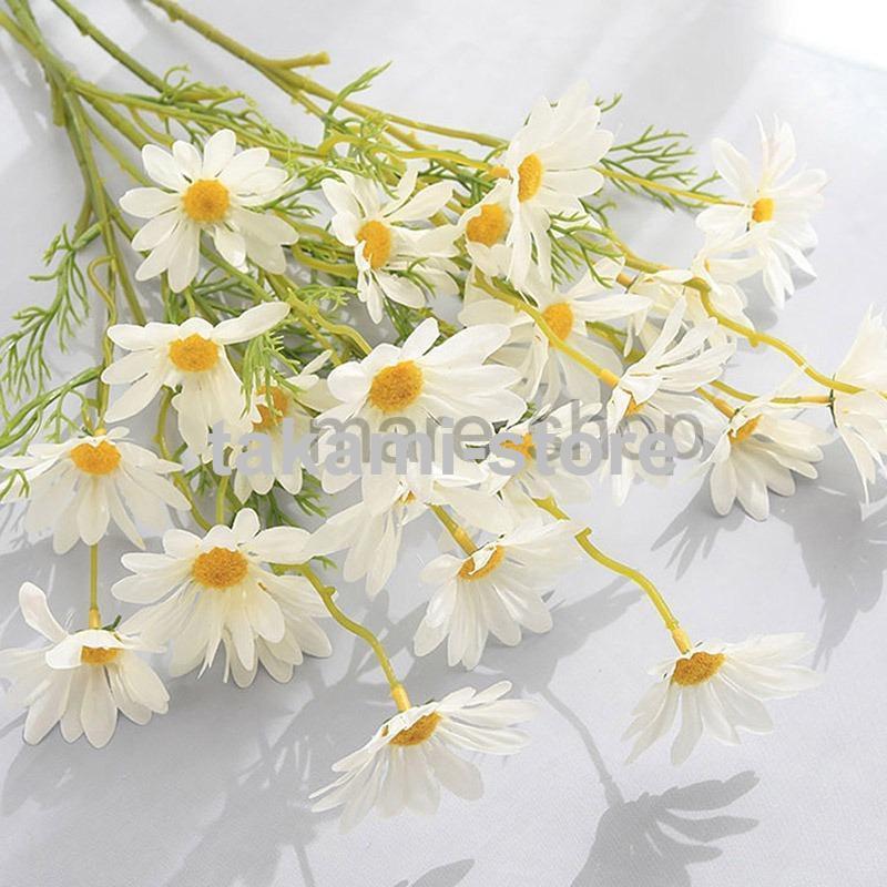 花束 アレンジメント デイジー ブーケ 5ピース 50cm 人工 造花 花 植物