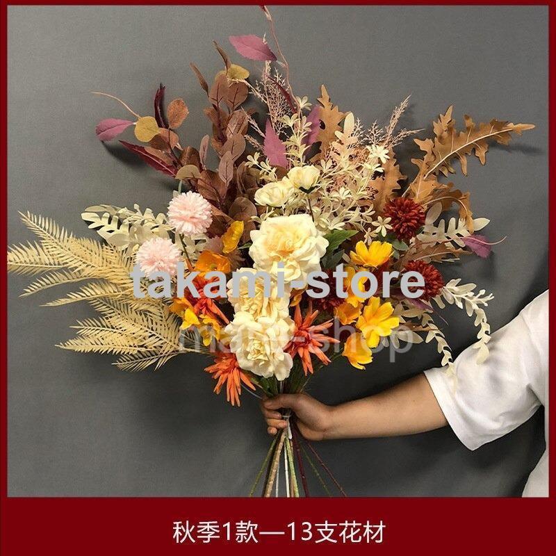花束 アレンジメント 造花 ブーケ イミテーションフラワー グリーン  