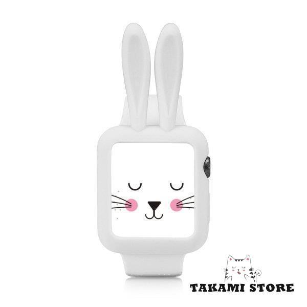 ウサギの耳のための柔らかいシリコーン保護ケースアップル時計1/2/3 42ミリメートル白｜takami-store｜02
