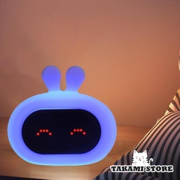 目覚まし時計常夜灯タッチセンサー調光可能なかわいいベッドサイドキッズウサギの形｜takami-store｜06