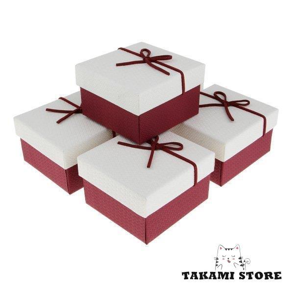 5本の紙ジュエリーボックス時計のブレスレットのネックレス収納ギフトケース白赤｜takami-store｜06