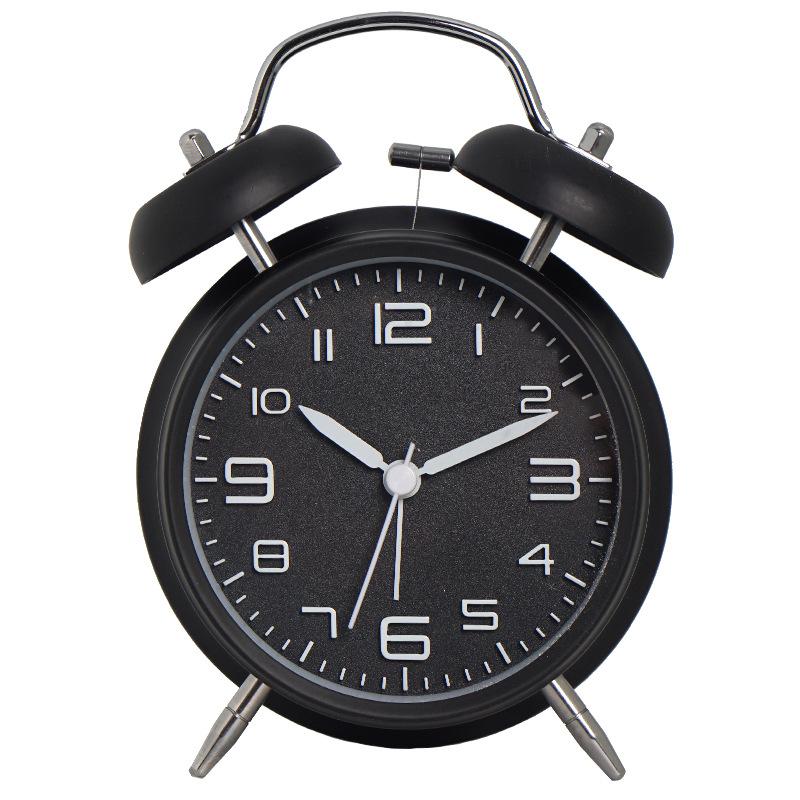 目覚まし時計 4インチ アナログ おしゃれ 大音量 置き時計 ベル 電池式 明かり 光る 針時計 アラーム｜takami-store｜09
