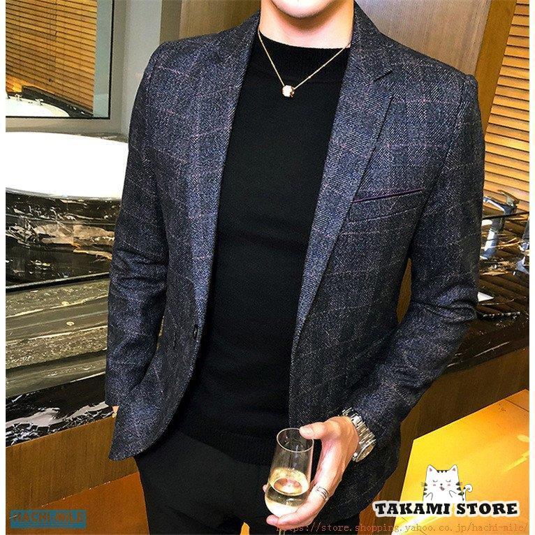 テーラードジャケット メンズ フォマール チェック柄 紳士服