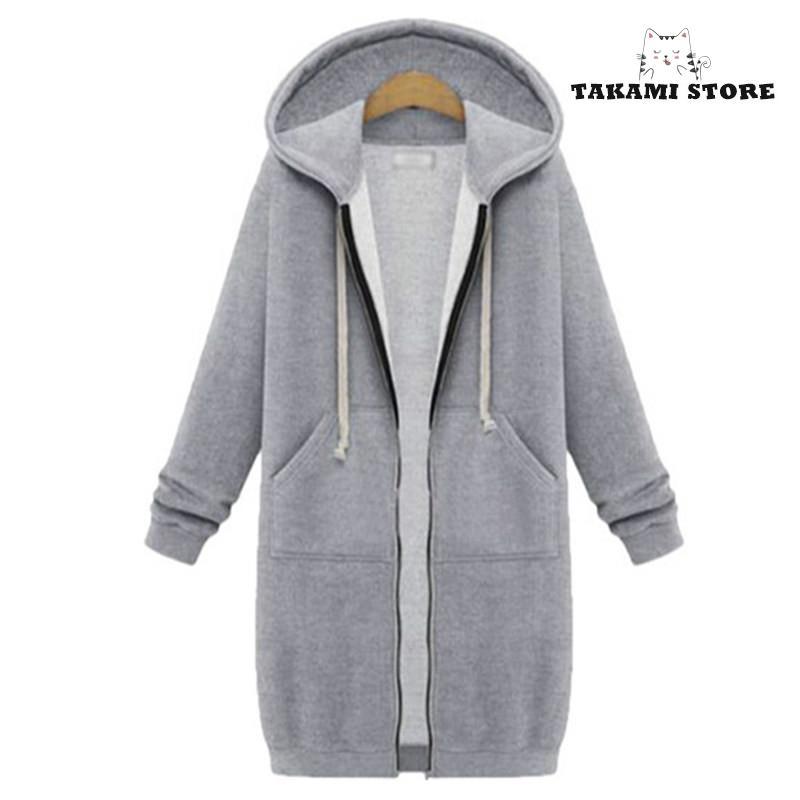 パーカー レディース トップス 裏起毛 スウェット ロング丈 4色 体型