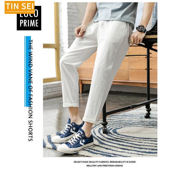 夏 ワイドパンツ メンズ リネンパンツ 白 ホワイト 綿麻 チノパン