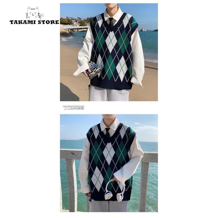 ニットベスト ジレ メンズ レディース 秋冬 カジュアル アーガイル柄