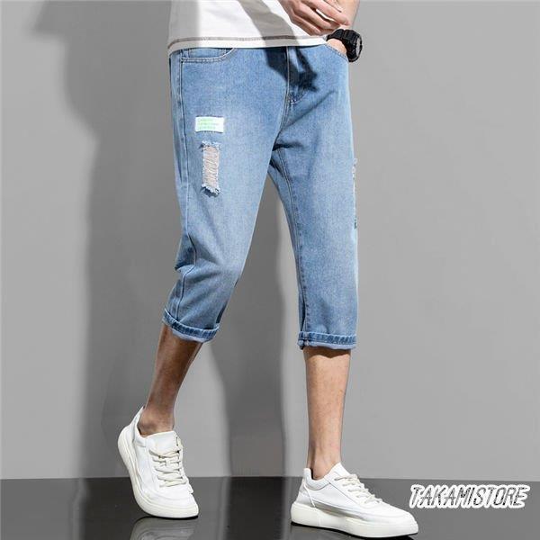 ボトムス パンツ 変更ok クロップドパンツ メンズ スキニーデニムパンツ ダメージデニム 短パン 七分丈パンツ 韓国風 デニムパンツ アウトドア ファッション しゃれ 夏 Gbfcsdfi2m Tritop Com Br