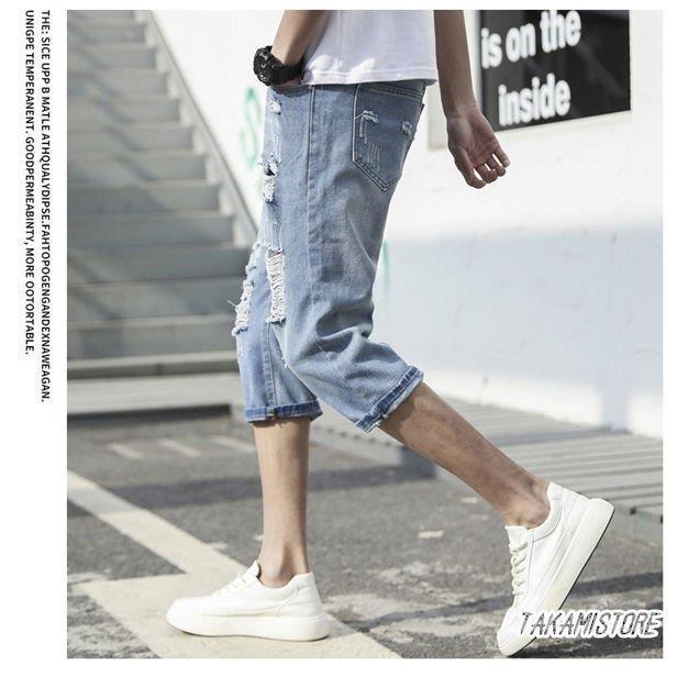 ファッションの ボトムス パンツ 涼しく快適 クロップドパンツ メンズ ダメージデニム クロップドパンツ メンズ ダメージデニム ジーパン デニムパンツ ハーフパンツ 短パン 七分丈パンツ ファッション しゃれ 夏 涼しく快適 Www Threeriversofs Com