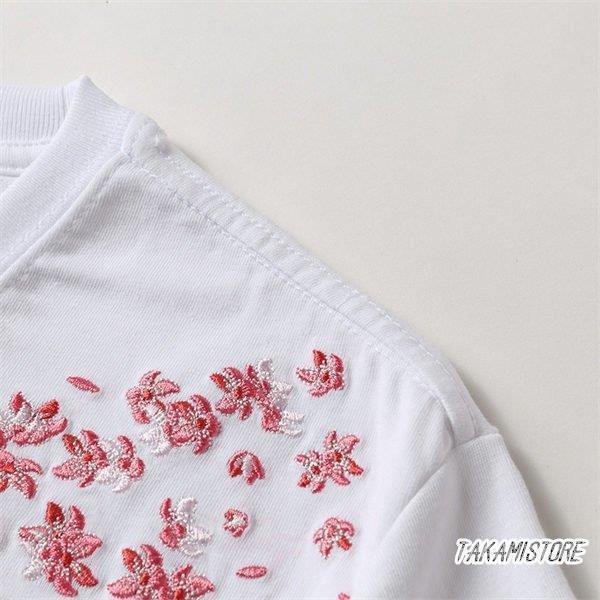 MEDM Tシャツ 綿 刺繍 ヒマワリ ロゴ カジュアル 夏 男女兼用 MEDM Tシャツ 綿 刺繍 ヒマワリ ロゴ カジュアル 夏 男女兼用