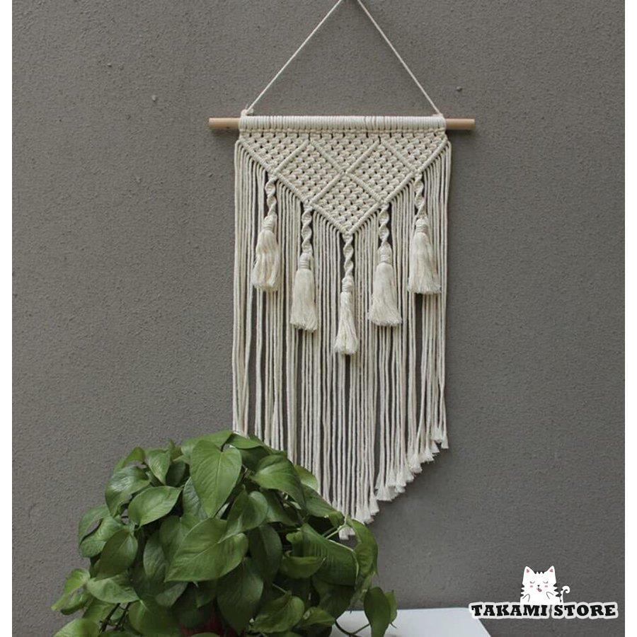 マクラメ タペストリー 壁掛け おしゃれ 北欧 ボヘミアン (H) : タカミ