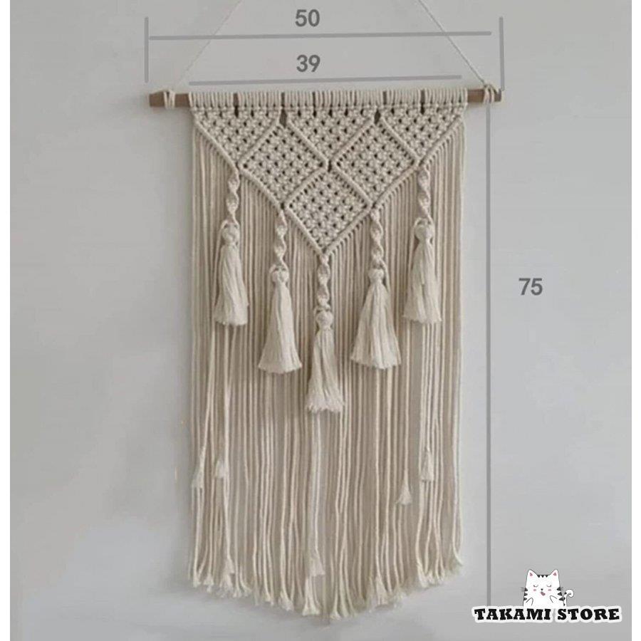 マクラメ タペストリー 壁掛け おしゃれ 北欧 ボヘミアン (H) : タカミ