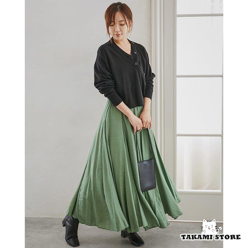 スカート サテン風スカート レディース 無地 花柄 フレア 春秋服 スカート サテン風スカート レディース 無地 花柄 フレア 春秋服