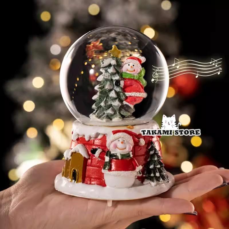 サンタクロース置物 スノードーム カミングサンタ クリスマス
