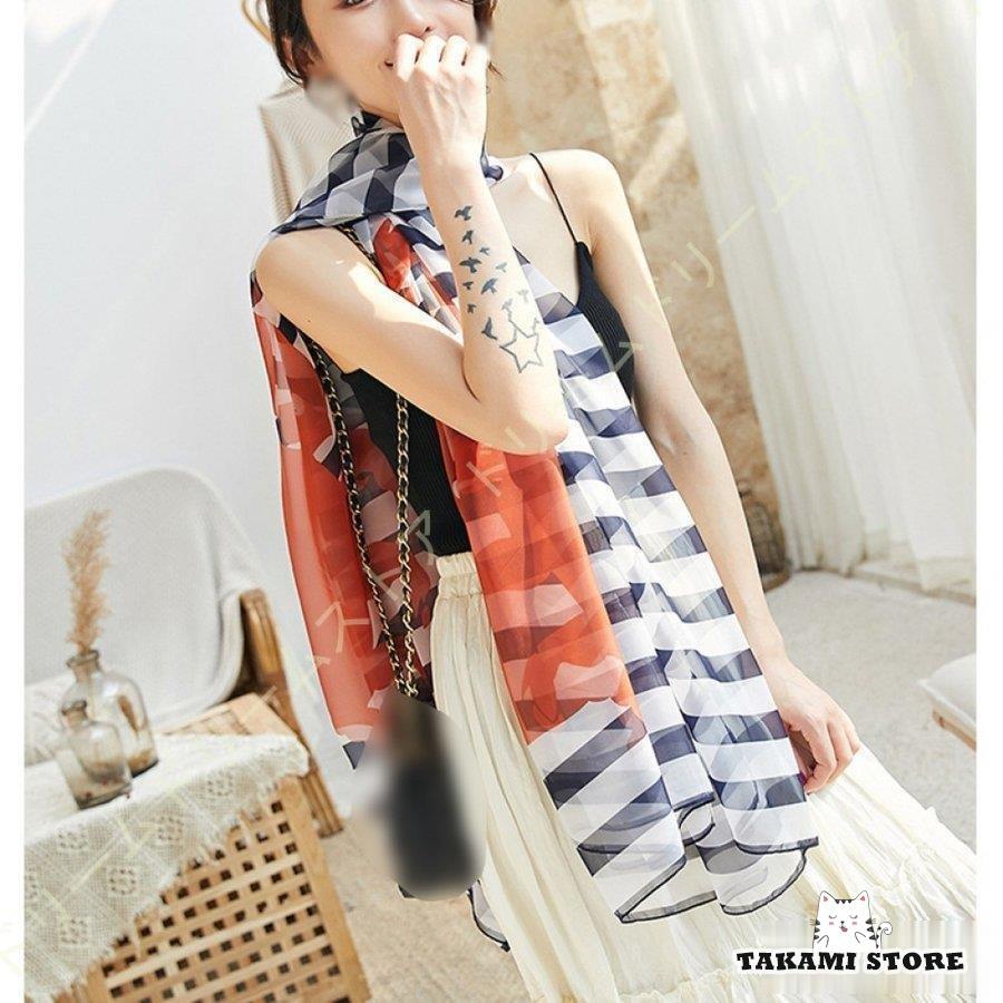 未使用近い LOEWE 超大判 シルクシフォン スカーフ ボタニカルアート