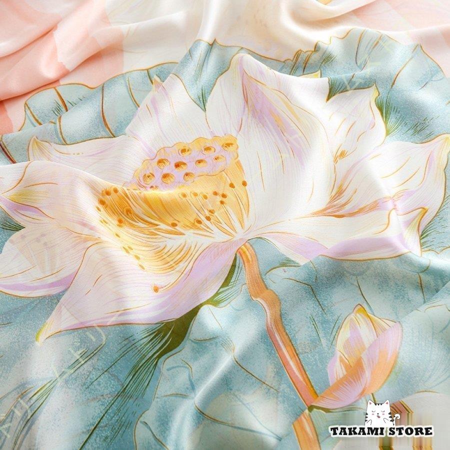 HERMES 植物モチーフ ストール シフォン 透け素材(スカーフ HERMES 植物モチーフ ストール シフォン 透け素材(スカーフ