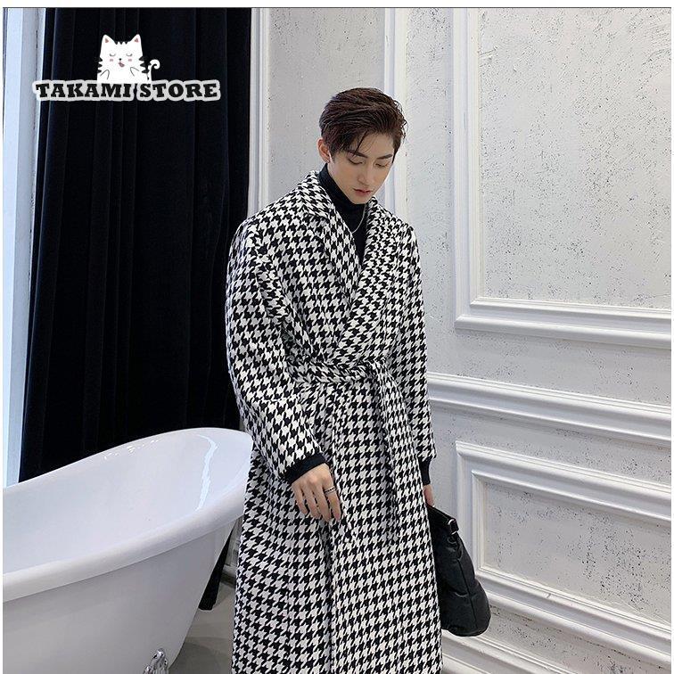 【極美品】カシミヤ混　マッキントッシュ　チェスターコート　千鳥　白　黒　38 極美品】カシミヤ混 マッキントッシュ チェスターコート 千鳥 白