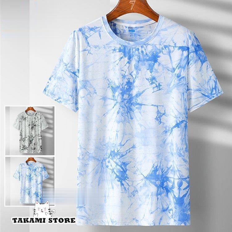 速乾Tシャツ メンズ スポーツ Tシャツ 半袖 タイダイ染め 伸縮性 冷感