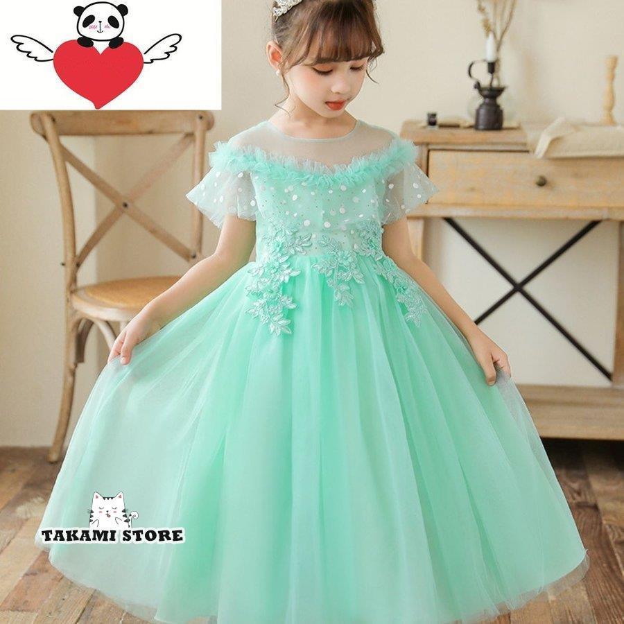 子供ドレス 発表会 ロング 結婚式 ミントグリーン コンクール ドレス キッズ 160 150 140 フォーマル高級 ジュニア 女の子 ピンク ホワイト | ブランド登録なし | 02